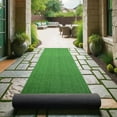 thumbnail image 2 of Ottomanson Waterproof Artificial Grass 22" x 11' Indoor Runner Rug Fake Grass for Patio, Green, 2 of 7