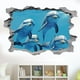thumbnail image 1 of Pegatinas de pared 3D de delfines con temática marina, vinilo adhesivo para pared, decoración artística de animales., 1 of 9