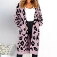 thumbnail image 3 of Oversized Women's Leopard Print Cardigan with Front Opening, 3 of 8