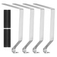 thumbnail image 1 of Unique Bargains Christmas Stocking Holders, 4pcs Stocking Holder Stand Metal Reusable Right Angle for Fireplace Decorations, Silver, 1 of 5