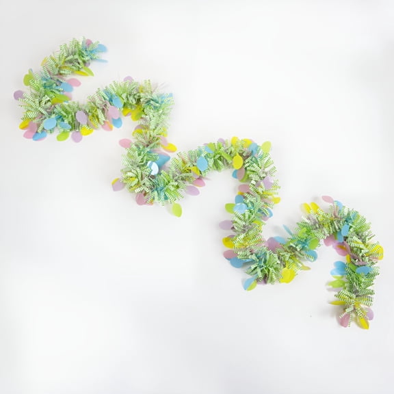 LAMIRO Easter Tinsel Garlands Easter Metallic Glitter Garlands Twist Metallic Festooning for Easter Party Holiday Tree Mantel Window Supplies Twist Hanging Garland Ornament - 6.5FT,Green