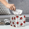 thumbnail image 6 of Gaeub Red Ladybugs On Black Dotted Print Leather Tissue Box Cover Square,Tissue Holder,Leather Paper Case,PU Leather Tissue Box Holder Decorative for Bathroom, Home Office Decor, 6 of 7