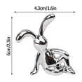 thumbnail image 2 of 2.3-Inch Modern Metallic Bunny Figurines - Shiny Sitting Rabbit Statues in Gold, Silver, Pink for Shelf, Table, Office, Living Room, Car Dashboard Decor, 2 of 9