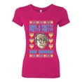 thumbnail image 2 of Wild Bobby, Have a Pretty Pretty Pretty Good Hanukkah Curb Larry, Hanukkah, Women Slim Fit Junior Tee, Raspberry, Large, 2 of 4