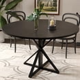 thumbnail image 1 of Mesa Redonda de Comedor para 4 Personas - 47 Pulgadas de Diámetro, Base Metálica Resistente y Tablero de Madera, Mesa Circular para Cocina, Comedor o Sala de Estar, 1 of 8