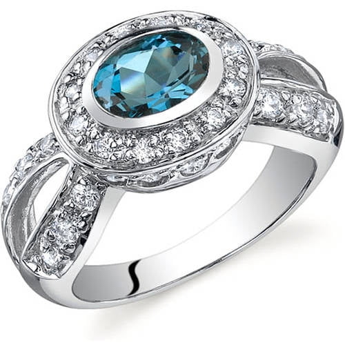 Oravo - 0.75 ct Oval Shape London Blue Topaz Ring in Sterling Silver ...