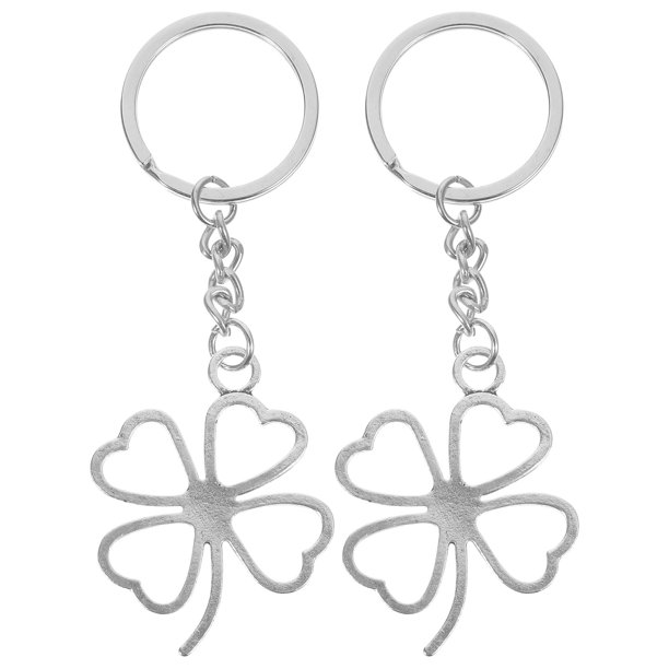 KAKOWELY 2 llaveros de trébol con colgante de trébol para mujer, joyería