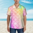 thumbnail image 4 of Disketp Hawaiian Shirts For Men,Fish Scale Print Mens Casual Short Sleeve Button Down Shirts Beach Shirt, 4 of 8