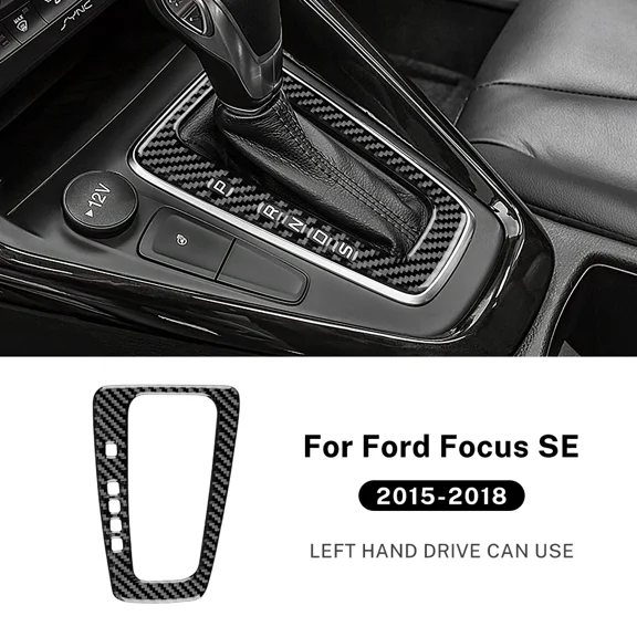 Real Soft Carbon Fiber For Ford Focus SE 2015 2016 2017 2018 LHD Car Gear Shift Panel Sticker Interior Trim Accessories.