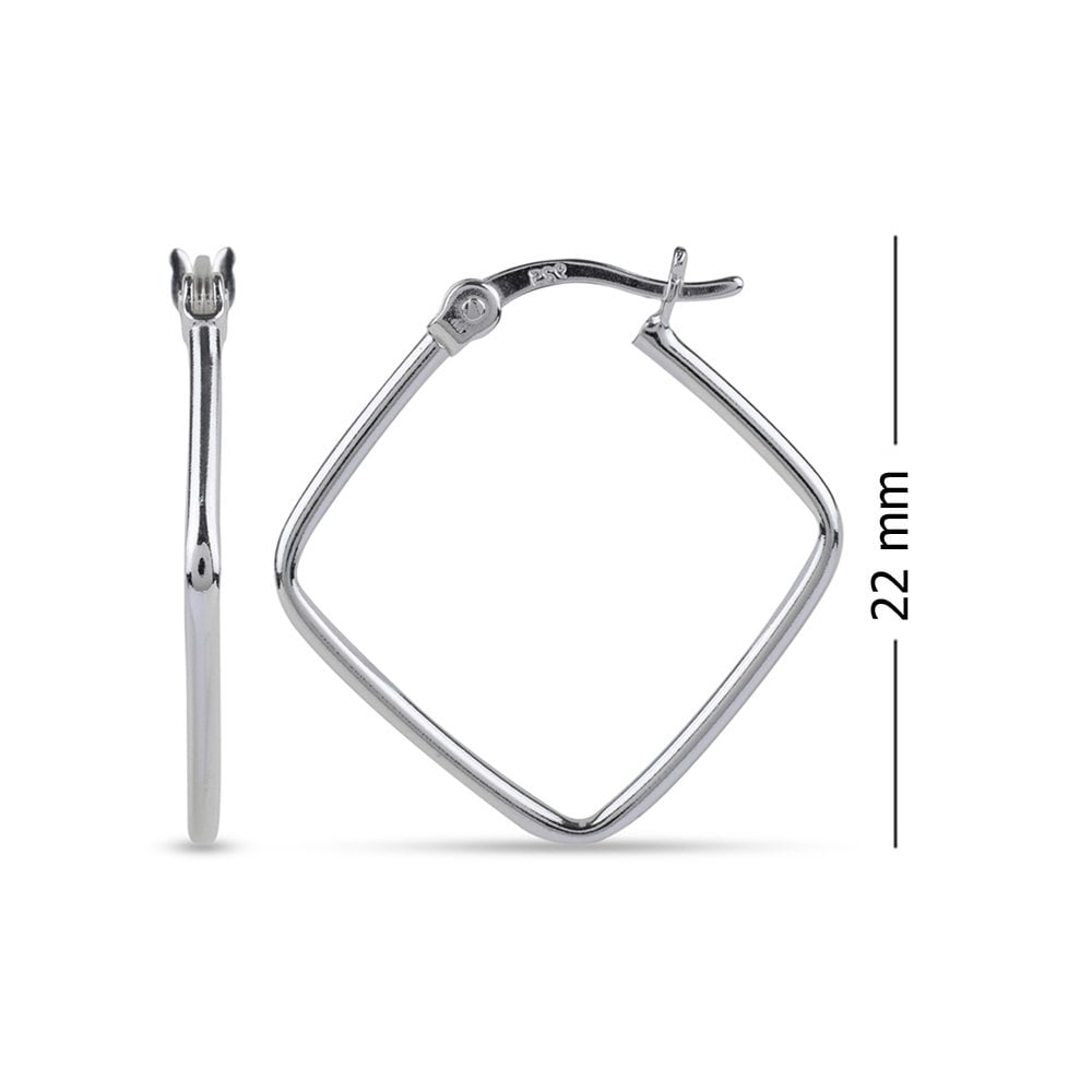 LeCalla 925 Sterling Silver Jewelry Geometric Dainty Click-Top Hoop Earrings for Women 22MM