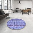 thumbnail image 4 of Ahgly Company Machine Washable Indoor Square Transitional Jeans Blue Area Rugs, 4' Square, 4 of 7