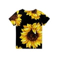 thumbnail image 4 of CCRFTGI Cute Shirts for Girls 10-12 Summer Short Sleeve Sunflower Print Tee Shirts Trendy Loose Comdy Tween Girls Trendy Clothes Crew Neck Shirts Yellow 12-13 Years, 4 of 4