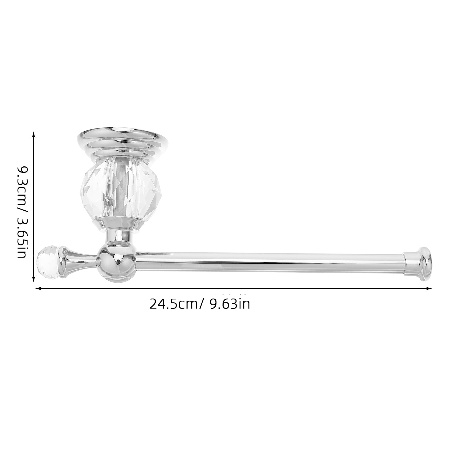 HONMEET Modern Plated Silver Crystal Wall Toilet Paper Holder Stainless Steel Towel Rack for Bathroom