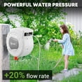 thumbnail image 4 of Gewna 1/2 in x 120 ft Retractable Wall Mounted Garden Hose Reel with 10 Pattern Nozzle, Any Length Lock, Slow Return System, 180°Swivel Bracket, 4 of 6