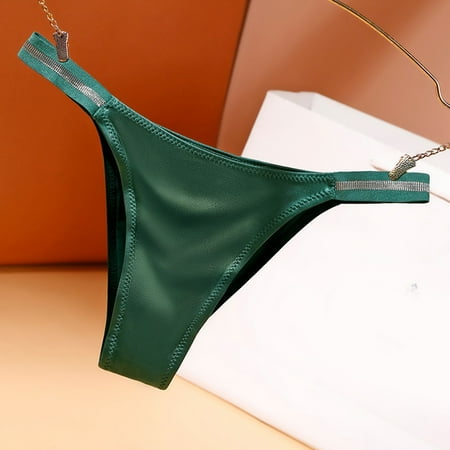BYHONG Women Sexy Seamless Panties Mid Waist Ice Silk Lifting Briefs Without Feeling Cotton Crotch Panties Panties for Women Green XL