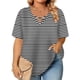 thumbnail image 2 of Tops de Manga Corta de Tamaño Más de las Mujeres, Blusas de Cuello en V Impresas de Verano de Moda para Uso Casual, Diario Y de Fiesta, 2 of 8