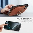 thumbnail image 3 of Wallet Case Compatible for iPhone 11 Pro Max, Slim Protective Case with Card Holder & Ring Holder Stand, Premium PU Leather Back RFID Blocking Card Slots Cover for iPhone 11 Pro Max, Brown, 3 of 12