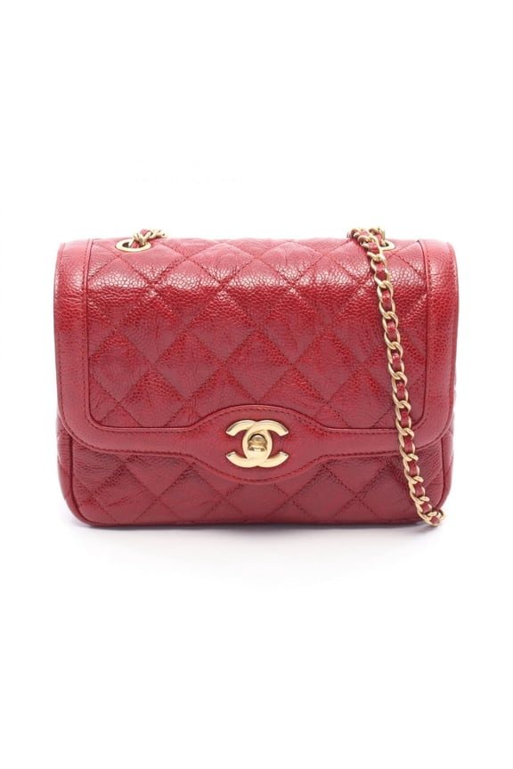 Pre-Owned Chanel Mini Matelass Shoulder Bag/Handbag, Leather, Women's, Red