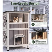 Aivituvin Heated Outdoor Cat House for Winter, Insulated Cat House for Outdoor Indoor, Weatherproof Cat Shelter with Warm Liner for Feral & Stray Cats