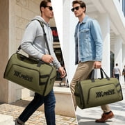Convertible Garment Duffel Bag with Shoulder Strap, Foldable Duffle Bag for Men Women, 2-in-1 Hanging Suitcase Suit Travel Bag, Green - GB261