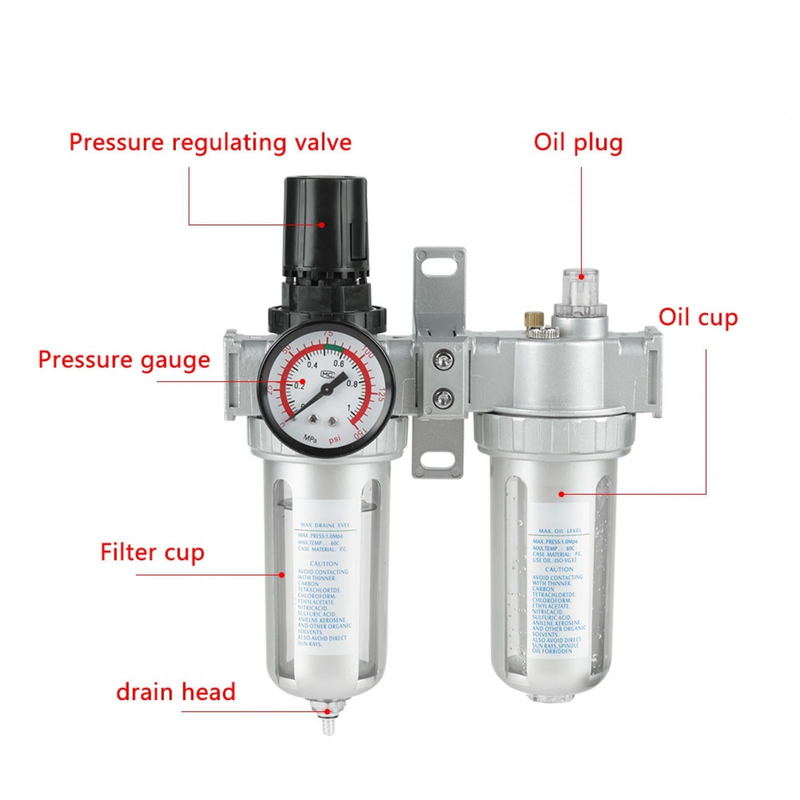 for Air Tools Air Filter Compressed Air Tools and Equipment Great Filtering Effect Oil Water Filter 40Um Filtering Accuracy Sturdy Oil Water Regulator Tool for Air Tools Air Filter Compressed Air Tools and Equipment Great Filtering Effect Oil Water Filter 40Um Filtering Accuracy Sturdy Oil Water Regulator Tool