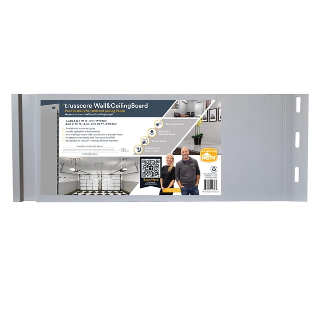 Panel de pared y cielo raso Trusscore Wall&CeilingBoard gris de 16"