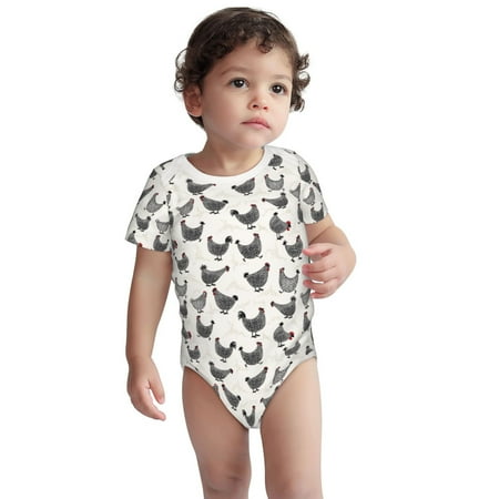 

Fotbe Funny Chicken Pattern Unisex-baby Short-sleeve Bodysuit Short Sleeve Bodysuits One-piece 100% Organic Cotton for Infant Baby Boys Unisex-2 Years