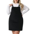 thumbnail image 2 of DARING DIVA Plus Size Suspender Skirt Strap Pinafore Corduroy Dress 2X Black, 2 of 6