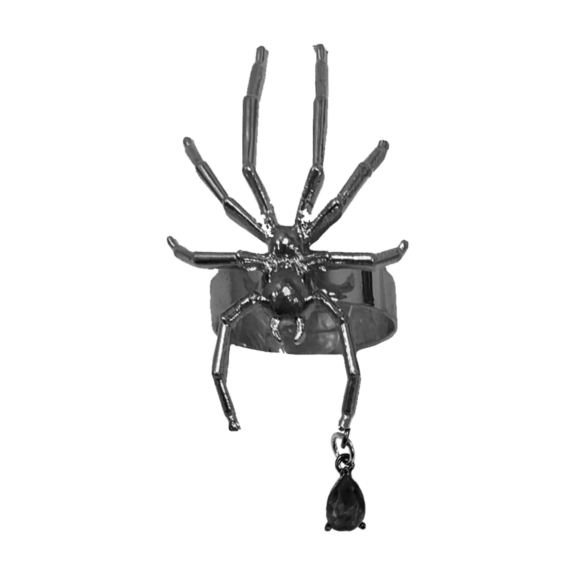 Spider Rings and Earrings Costume Accessory Set for Adults, Black, 5 Pieces, Halloween by Way To Celebrate
