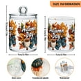 thumbnail image 5 of Yayeee 4 Pack Qtip Holder Bathroom Cotton Swab Canister with Lid Clear Dispenser Set, Autumn Day Pattern, 5 of 6