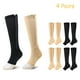 thumbnail image 1 of FZFLZDH 4 pares de calcetines deportivos de presión medio envueltos, calcetines de compresión con cremallera, calcetines elásticos de pierna larga (2 pares de negros + 2 pares de color piel) Ayuda a, 1 of 6