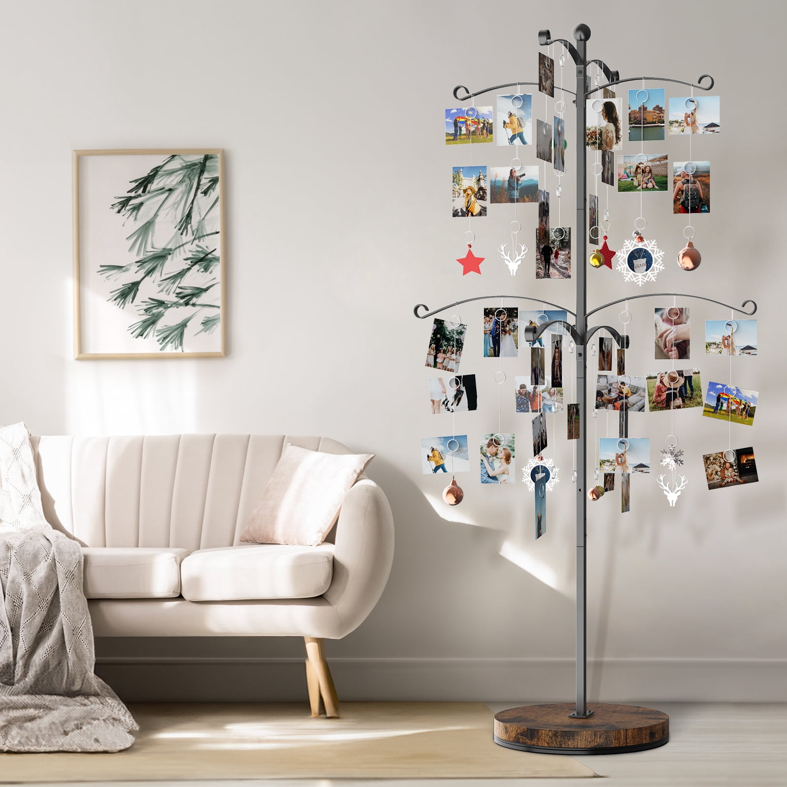 Sfugno Metal Photo Display Tree, 90 Clips Holder for 4x6, 5x7 Picture Frames Hanging & Gift Card Display, Versatile Home Decor for Family Collage Frame