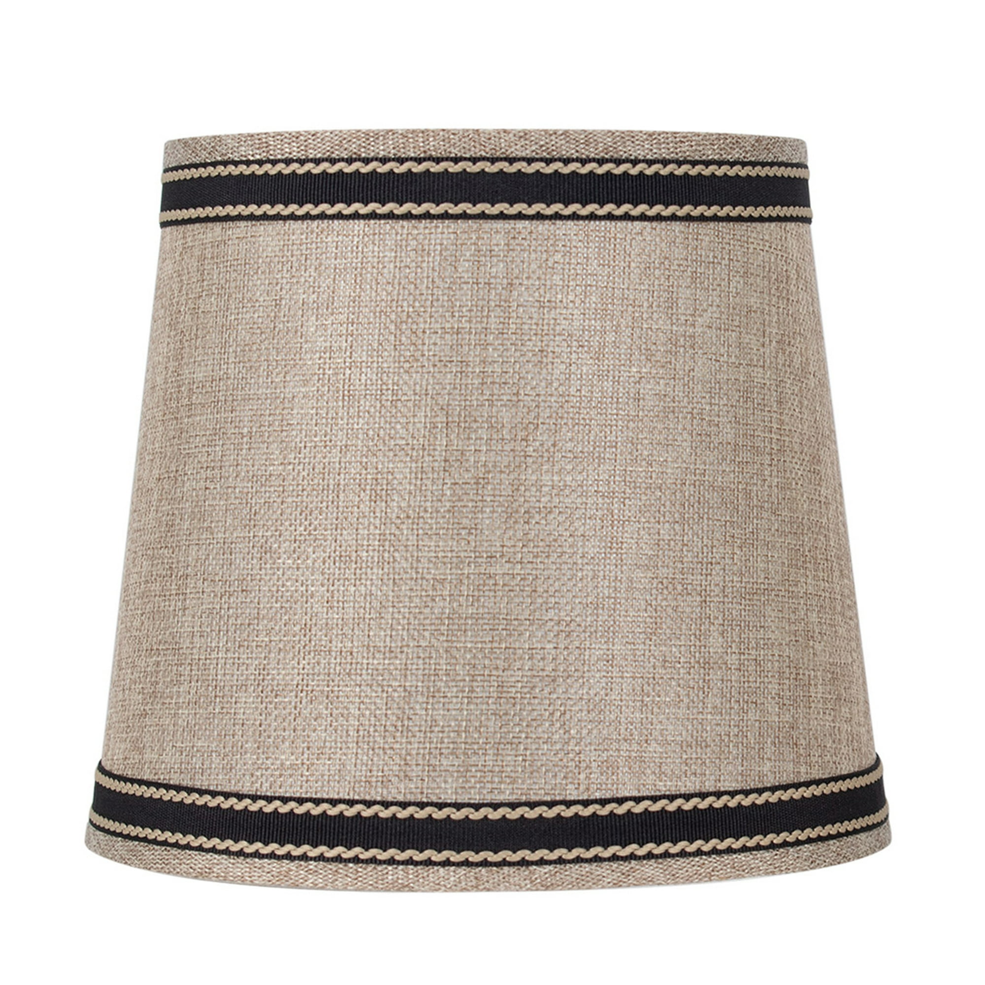 Mainstays Accent Shade Round Lamp Shade, Brown with Black Trim, Uno Fitter, 6 in x 7.5 in x 6.5 in
