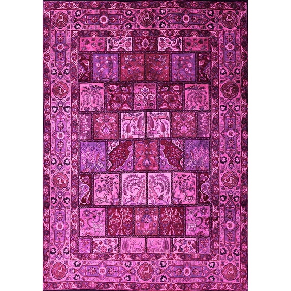 Ahgly Company Indoor Rectangle Persian Pink Traditional Area Rugs, 7' x 9'