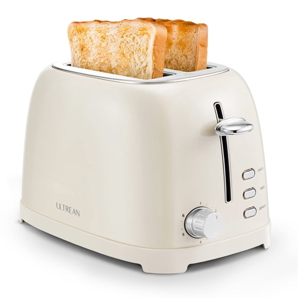 Ultrean Grille-pain 2 Tranches avec Fente Extra Grand pour Griller Bagels, Pains, Gaufres et Plus, Matériau en Acier Inoxydable avec Plateau Ramasse-Miettes Amovible, 6 Brun