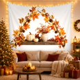 thumbnail image 3 of Maple Leaf Arch with Lights and Pinecones on a Weathered Shelf, Cozy Rustic Autumn Decor for Nature Lovers, Harvest Wall Art, Thanksgiving Gift, Tapestry Wall Hanging for Living Room and Bedroom, 3 of 7