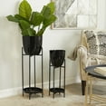thumbnail image 2 of CosmoLiving by Cosmopolitan 32", 24"H Black Metal Planter with Removable Stand (2 Count), 2 of 8