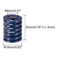 thumbnail image 2 of Troquel Resorte, 5uds 16mm OD 20mm Largo Espiral Estampado Liviana Carga Compresión Troquel Resortes para 3D Impresora Eléctrica Pieza, Azul, 2 of 5