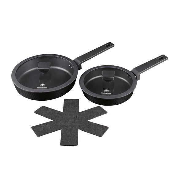 Batería de Cocina Antiadherente de Aluminio White-Westinghouse Hammer 5 Piezas Negro