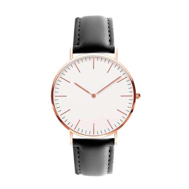 Reloj minimalista ultrafino de moda para hombre y mujer, informal, con correa de cuero