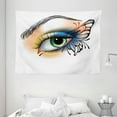 thumbnail image 1 of Eye Tapestry, Fantasy Woman's Eye Make Up Butterfly Wing Vibrant Colors Eyelashes Female Looking, Wall Hanging for Bedroom Living Room Dorm Decor, 80W X 60L Inches, Multicolor, by Ambesonne, 1 of 2