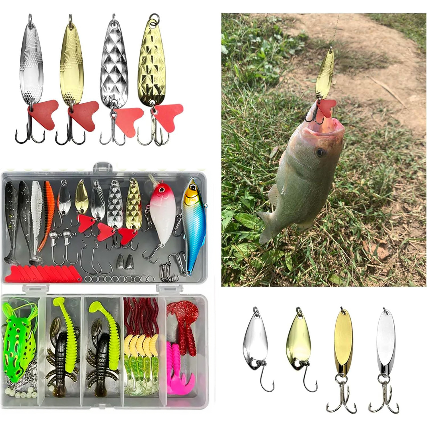 Gogcaro 104-Piece Fishing Lures Tackle Kit with Box photo 7