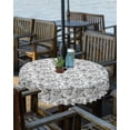 thumbnail image 2 of Fsddascl Black Botanical Outdoor Tablecloth - 60 Inch Round Dining Table Cover, Watercolor Rustic Tree Abstract Waterproof Outdoor Table Cloth with Umbrella Hole & Zipper for Picnic/Patio/Party, 2 of 7