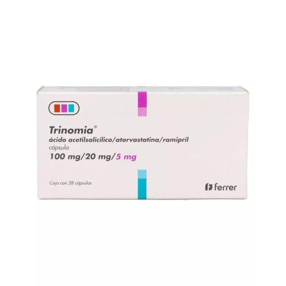 Trinomia 28 cápsulas 100 mg/20 mg/5 mg