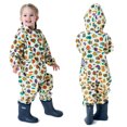 thumbnail image 3 of YIQAUMA Girls Boys Rainsuit Toddlers Kids Rain Suit Waterproof Coverall One Piece Rain Coat Beige, M, 3 of 5