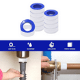 thumbnail image 4 of Foqnuq 10 Pack PTFE Plumber's Tape, Leak-Proof Thread Seal Tape for Home & Office, White, Waterproof Sealing, 1.7x5cm, 10m per Roll, 4 of 9