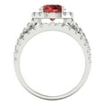thumbnail image 4 of Clara Pucci 18K White Gold Round Cut 1Ct Natural Garnet Engagement Ring + Matching Band - Luxury Box Included, 4 of 7