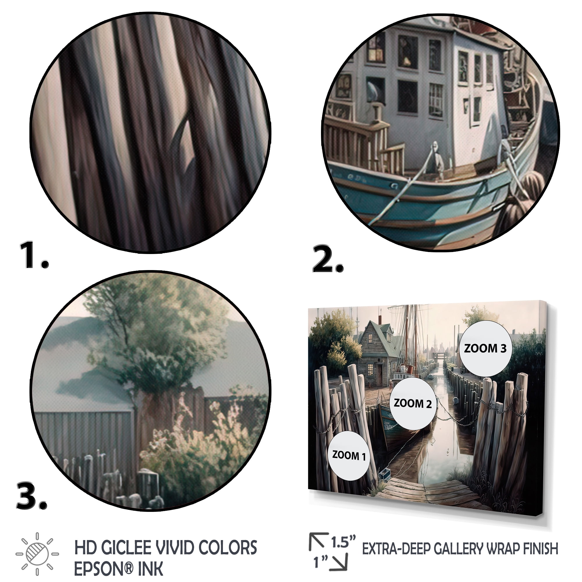 Designart Charming Boat House III Canvas Wall Art