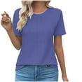 thumbnail image 2 of iHengLiXing Plus Size Tops for Women Women's Round Neck Fashionable Casual Short Sleeved Spring/summer Top, 2 of 4