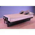 thumbnail image 4 of Woodbury Full Size Futon Sofa and Drawer Set, Black Painted Hardwood Frame And Soft Suede Innerspring Mattress, 4 of 4